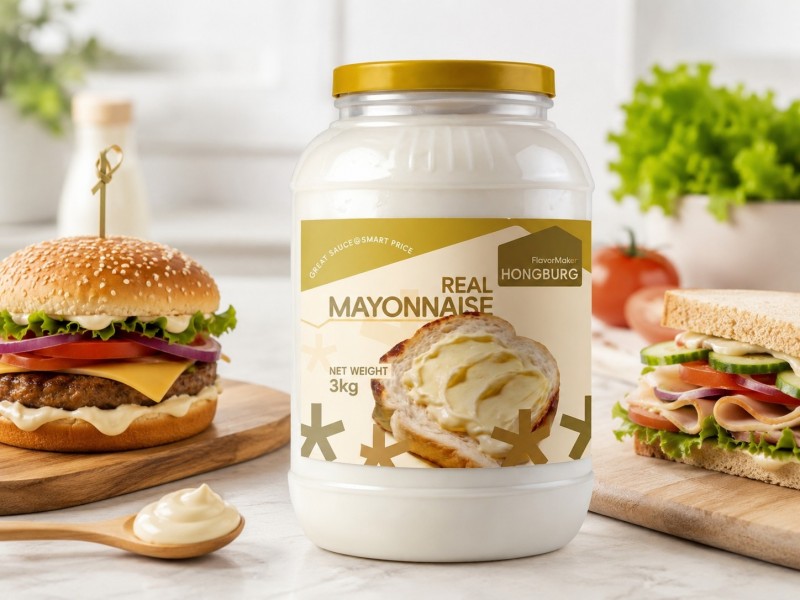 Sandviçlər və Burgerlər üçün Kremli Hamar Real Mayonez