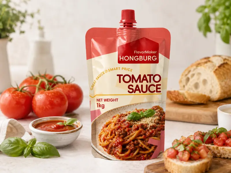 Pomidor sousu ağızlıq çantasında